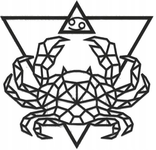 DREWNIANE PUZZLE 3D DEKORACJA ŚCIENNA ZNAK ZODIAKU RAK ZESTAW DO ZŁOŻENIA