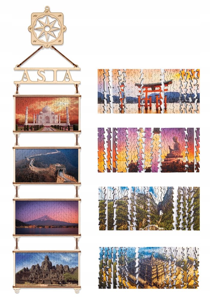 DREWNIANE PUZZLE 3D KRAJOBRAZY AZJI AZJA ZESTAW DO ZŁOŻENIA DIY