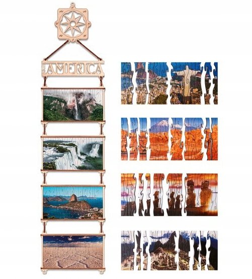 DREWNIANE PUZZLE 3D AMERYKA POŁUDNIOWA ZESTAW DO ZŁOŻENIA DIY