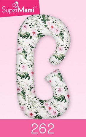 Poduszka ciążowa bawełniana typu C róże liście