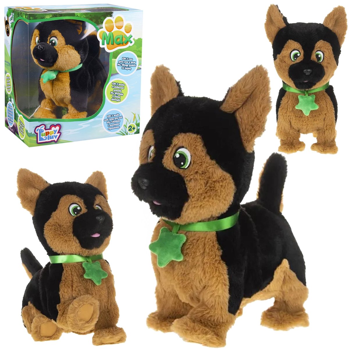 Puppy Luv - Interaktywny piesek owczarek niemiecki, pluszowy pies Max 2+