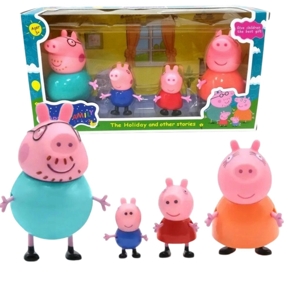 Zestaw Figurek ŚWINKA PEPPA - 4 SZT RODZINKA RADOSNA ZABAWA HAPPY FAMILY