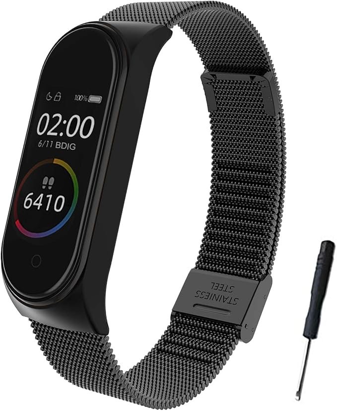 ETUI DO ZEGARKA XIAOMI MI BAND 4/3 CZARNE Z BRANSOLETĄ ZAPINANY PASEK