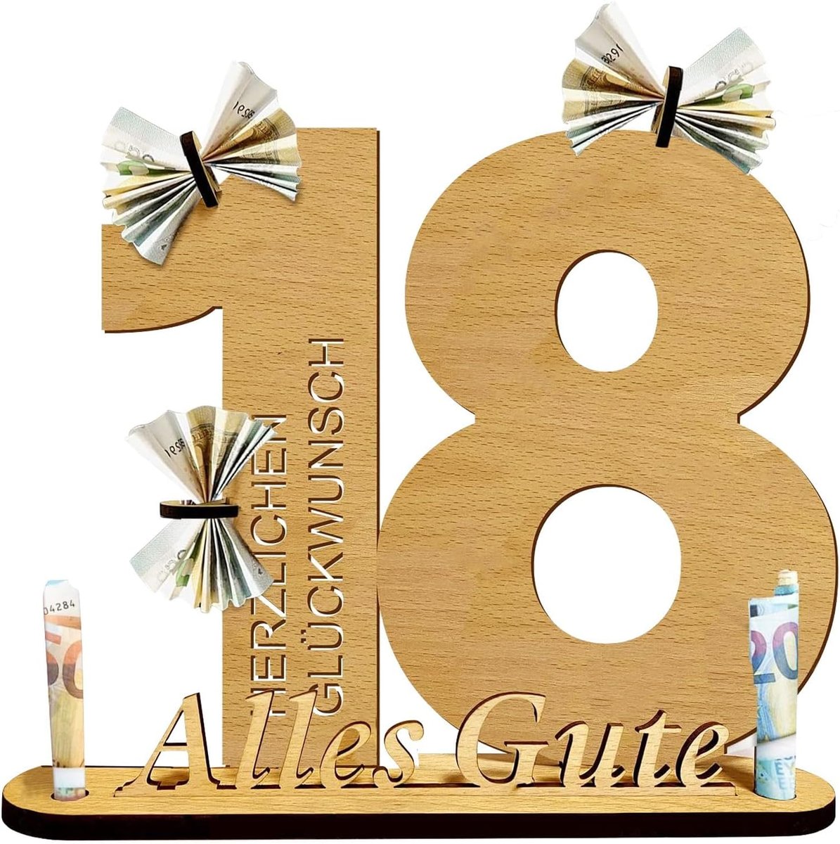 Drewniany prezent pieniężny na urodziny 18 kreatywny pomysł 29x26x0,5