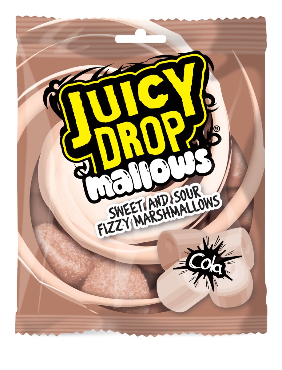 JUICY DROP MALLOWS COLA PIANKI MARSHMALLOWS W KWAŚNEJ MUSUJĄCEJ POSYPCE 100G