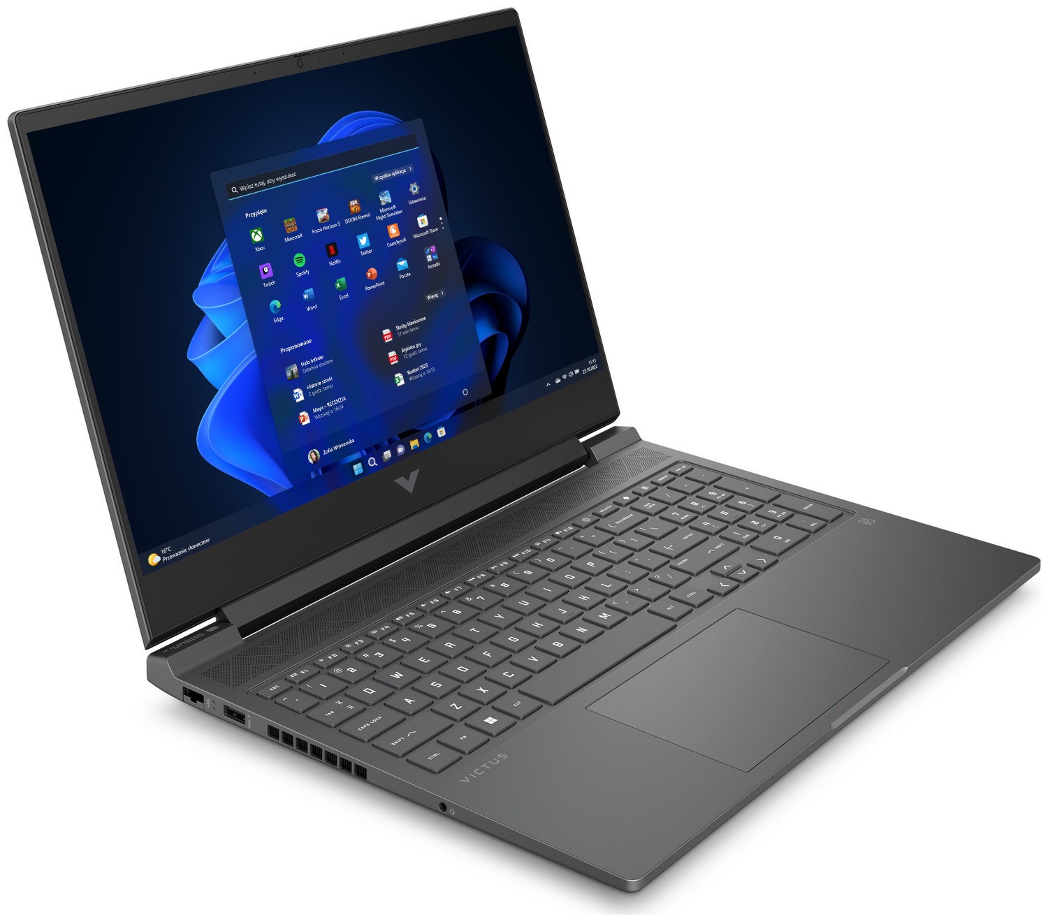 HP Victus 16 - Ryzen 7 7840HS 16,1''-144Hz 64GB 2TB Win11Pro RTX4050 Szary 9R871EA_64GB_2000SSD_WIN11P