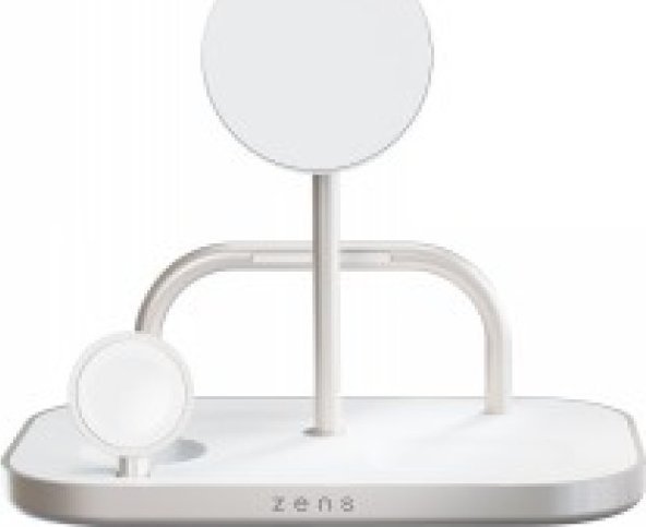 Zens 4-1 Wireless Charger 60W - bezprzewodowa ładowarka Qi2 do trzech urządzeń (60W), z możliwością ładowania czwartego urządzenia przez kabel (white)