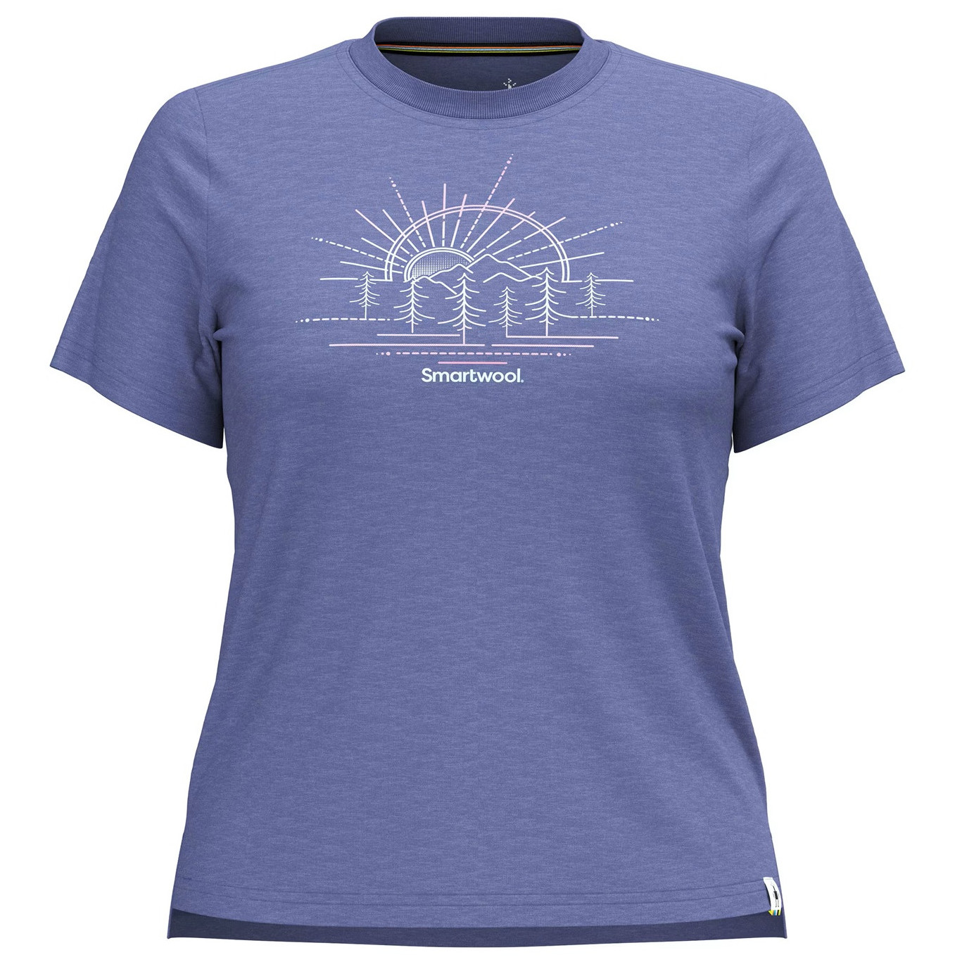 Koszulka damska Smartwool Mountain Sol Short Sleeve Graphic Tee Rozmiar: M / Kolor: niebieski