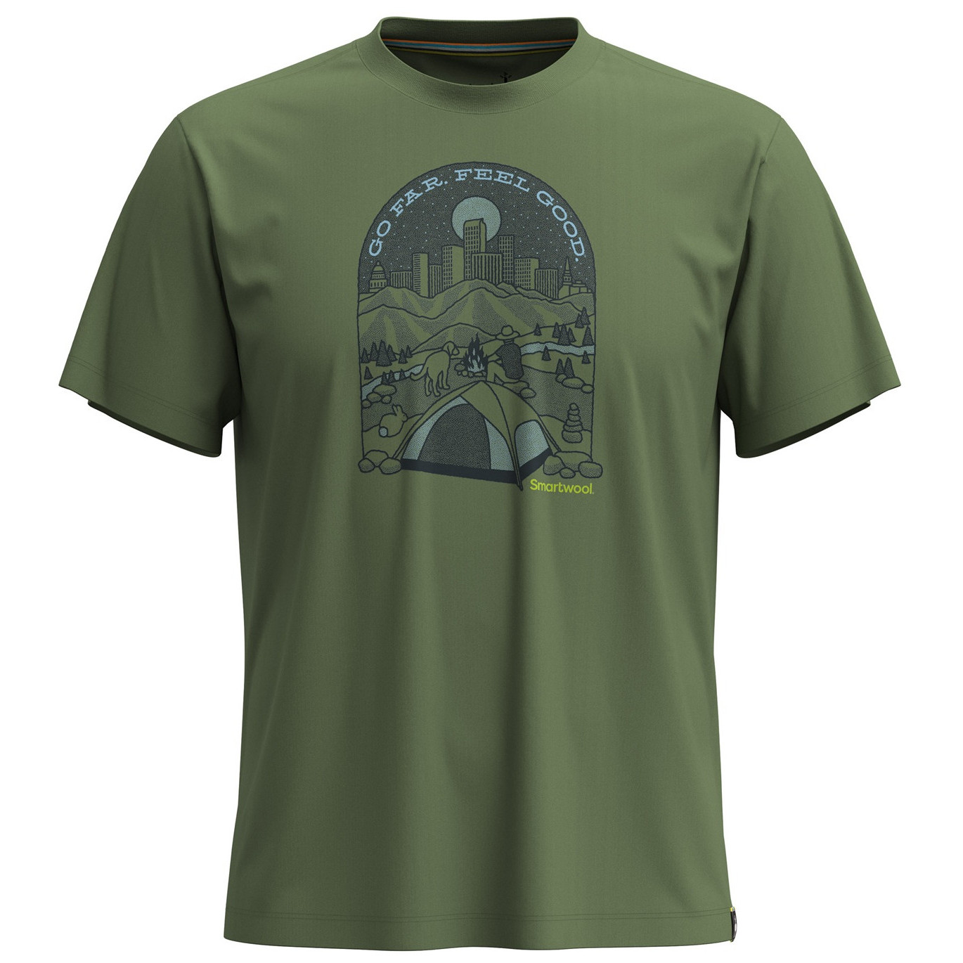 Koszulka Smartwool Streets to Peaks Short Sleeve Graphic Tee Rozmiar: XL / Kolor: zielony