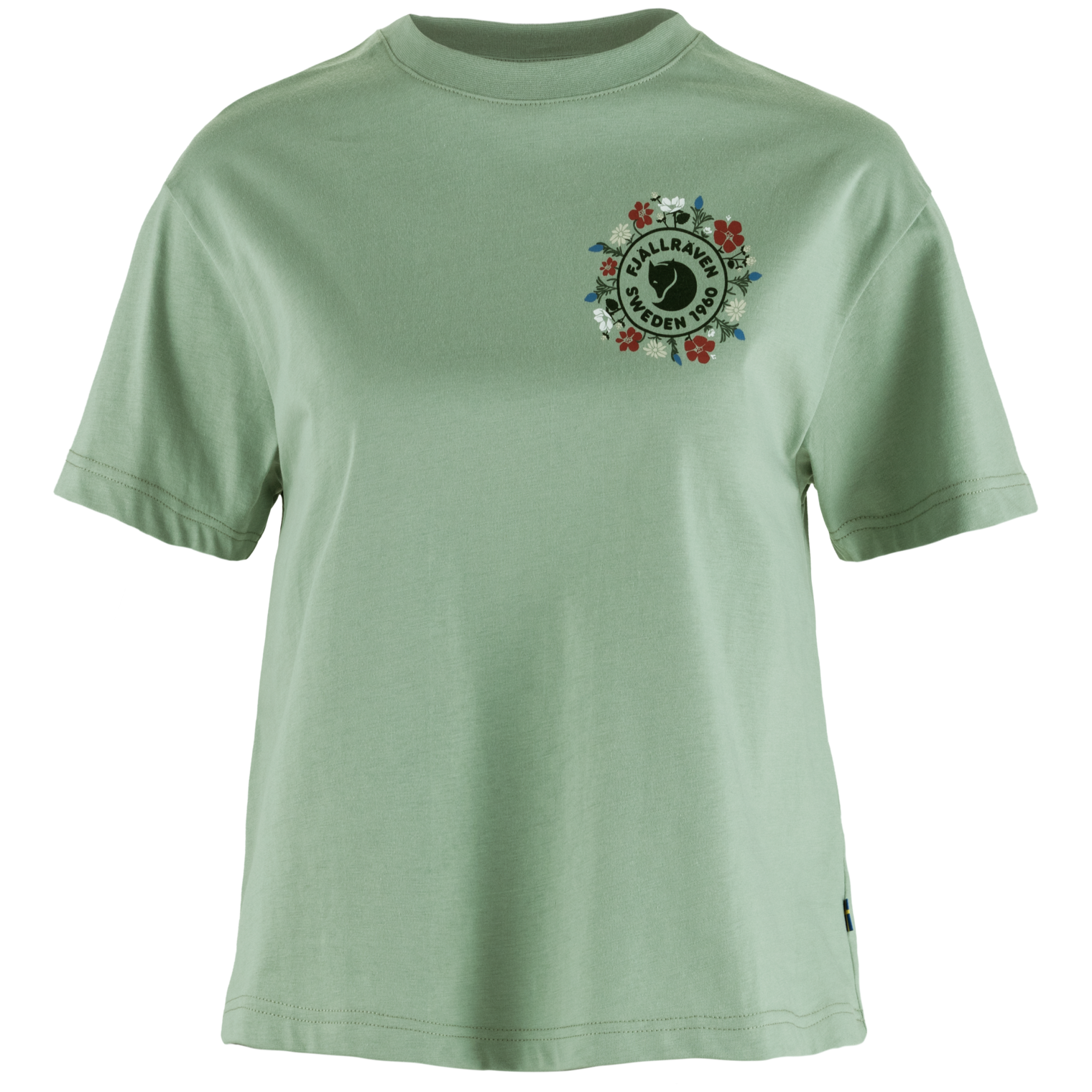 Koszulka damska Fjällräven Fjällblomster Logo T-shirt W Rozmiar: L / Kolor: zielony