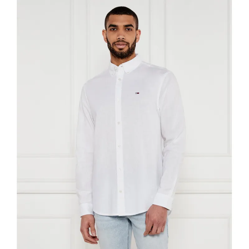 Tommy Jeans Koszula Regular Fit z dodatkiem lnu
