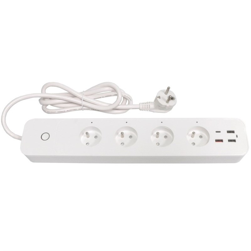 Przedłużacz IMMAX IMMAX NEO LITE SMART 4x FR zásuvka, 3x USB, 1x USB-C Power delivery, Wi-Fi, TUYA, 1,5 m