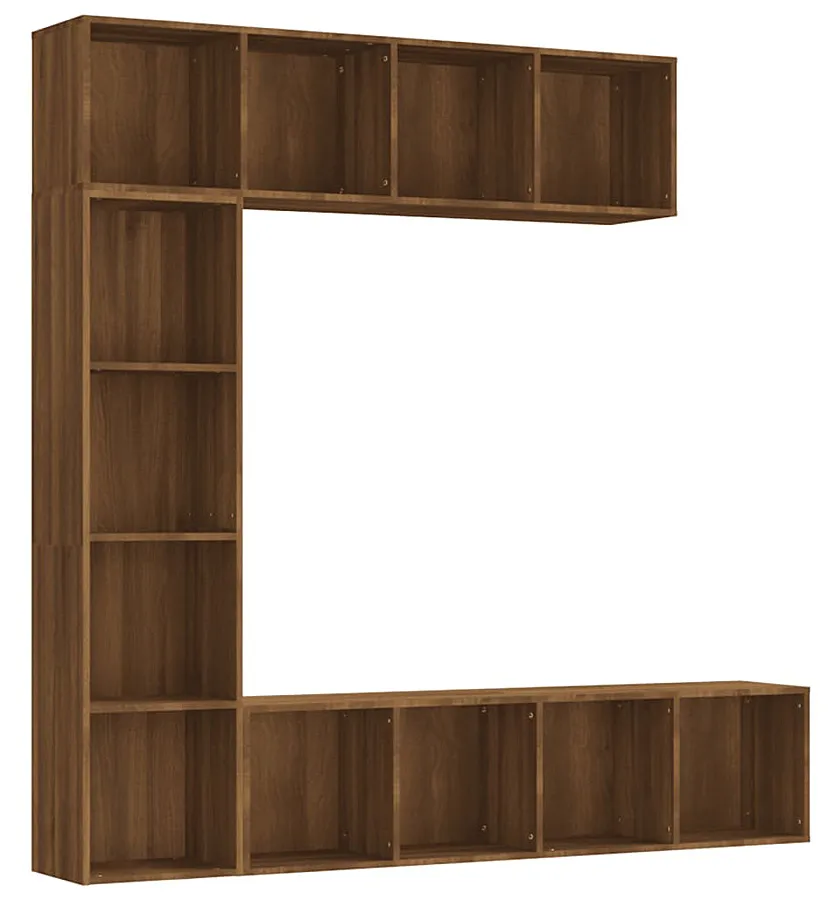 Wiszący regał otwarty z 12 przegrodami brązowy dąb N3-H67