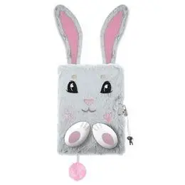 Pamiętnik A5/96K z kłódką 3D Grey bunny - ST-MAJEWSKI
