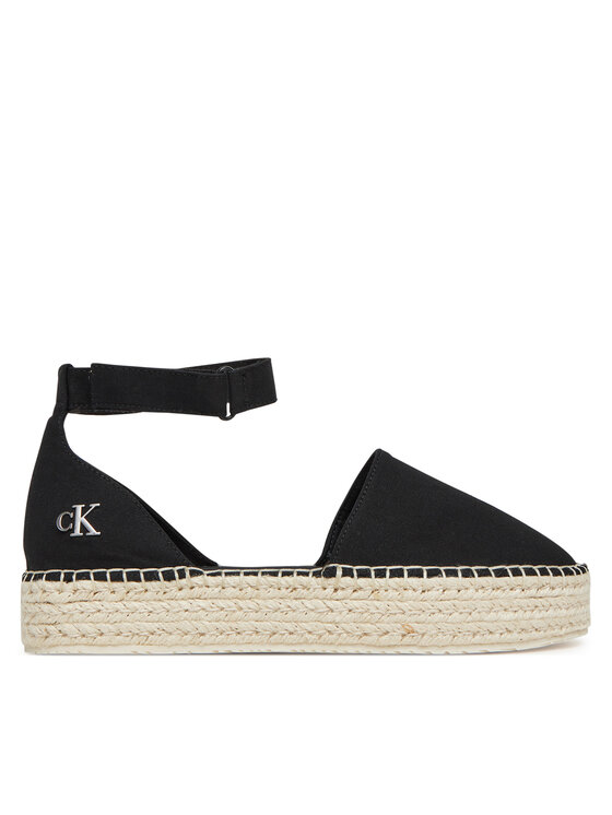 Calvin Klein Jeans Espadryle Flatform Espadrille Sling Mg YW0YW01735 Czarny