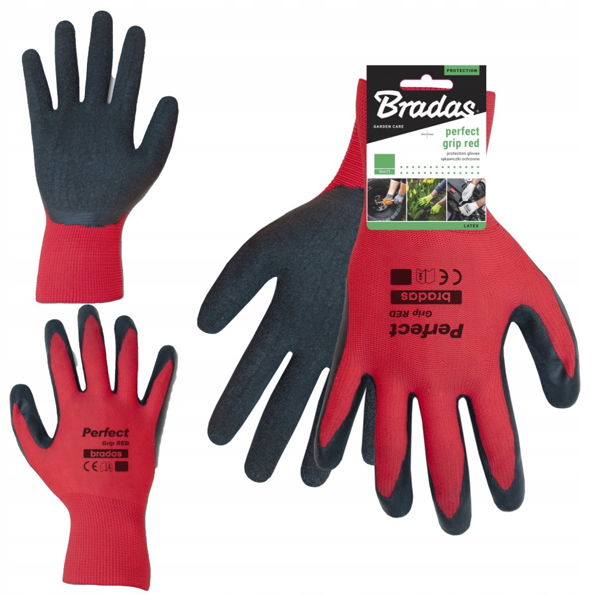 1 Para Rękawice Ochronne Mocne Lateksowe PERFECT GRIP RED rozmiar 8 M