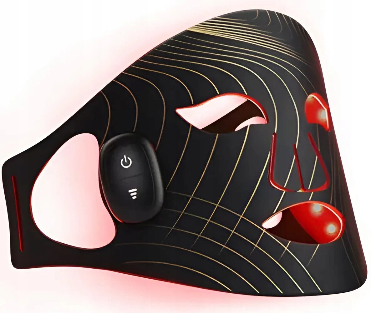 Maska LED na twarz do twarzy odmładzająca skórę czerwone niebieskie światło