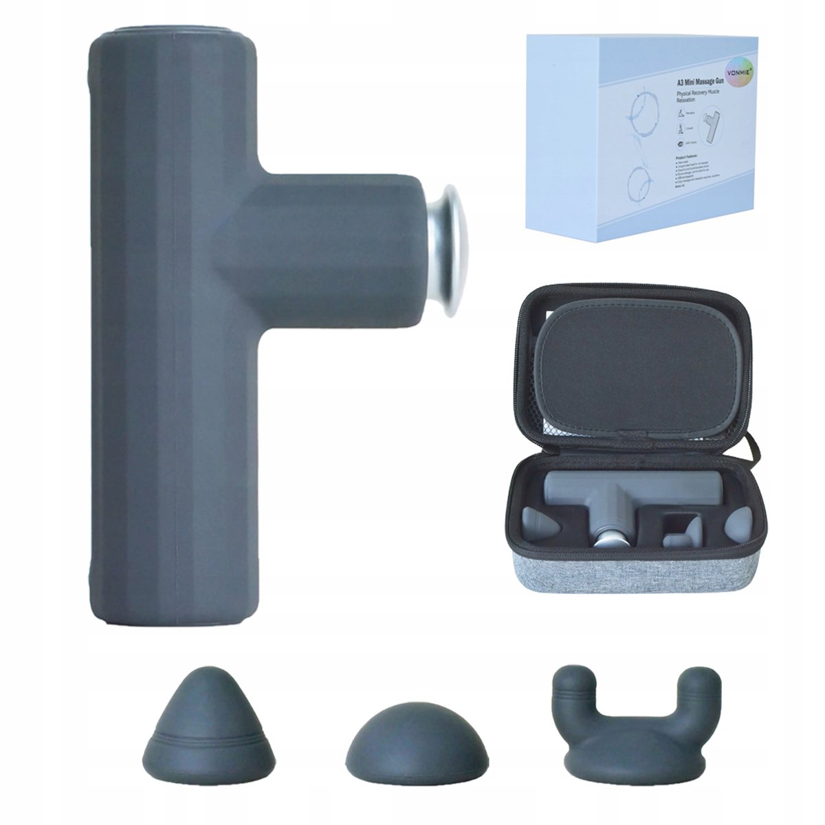 Pistolet Do Masażu Masażer Vonmie A3 Mini Massage Gun Pleców Ciała Mocny