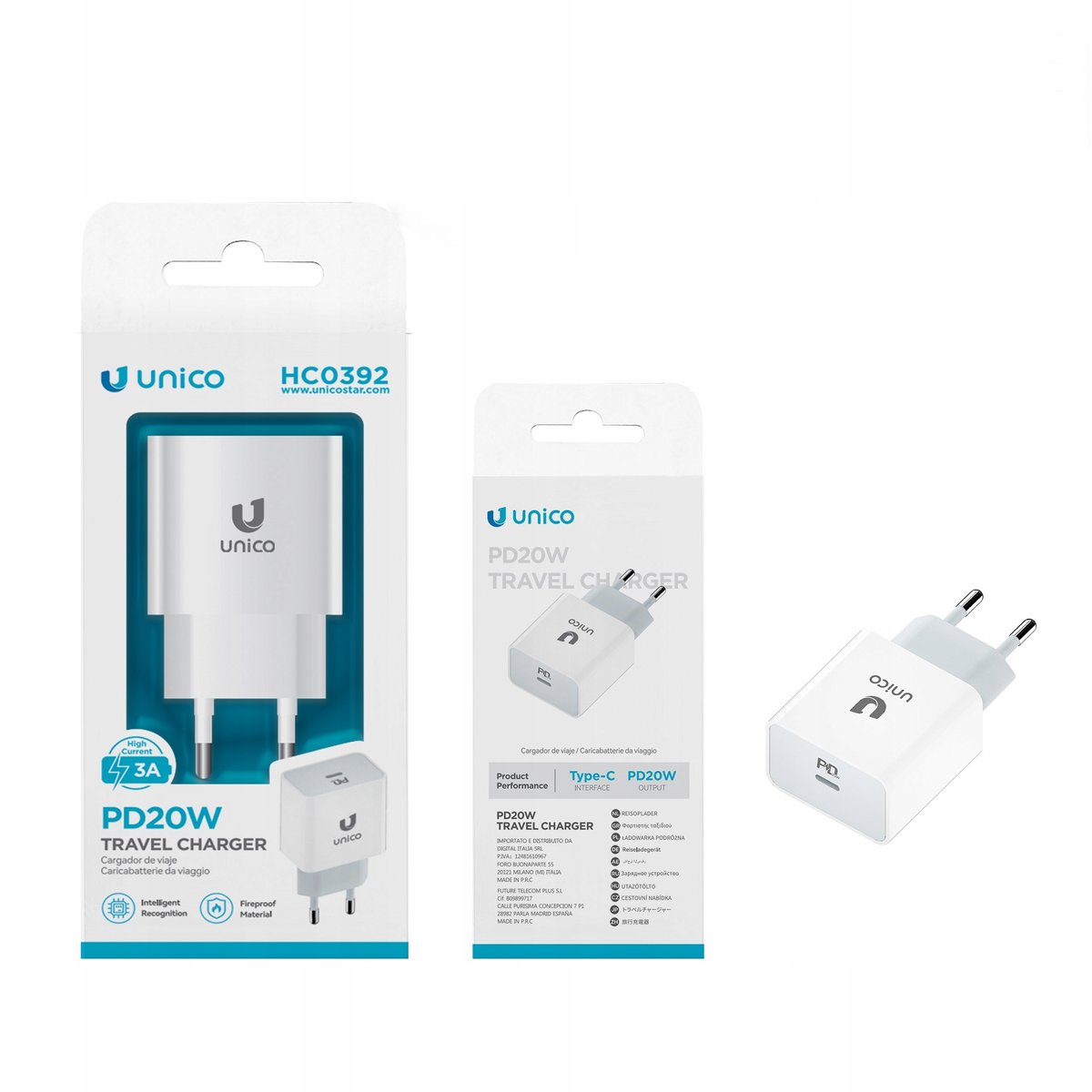 ŁADOWARKA SIECIOWA USB-C 3A KOSTKA WTYCZKA ZASILACZ PD 20W BIAŁA