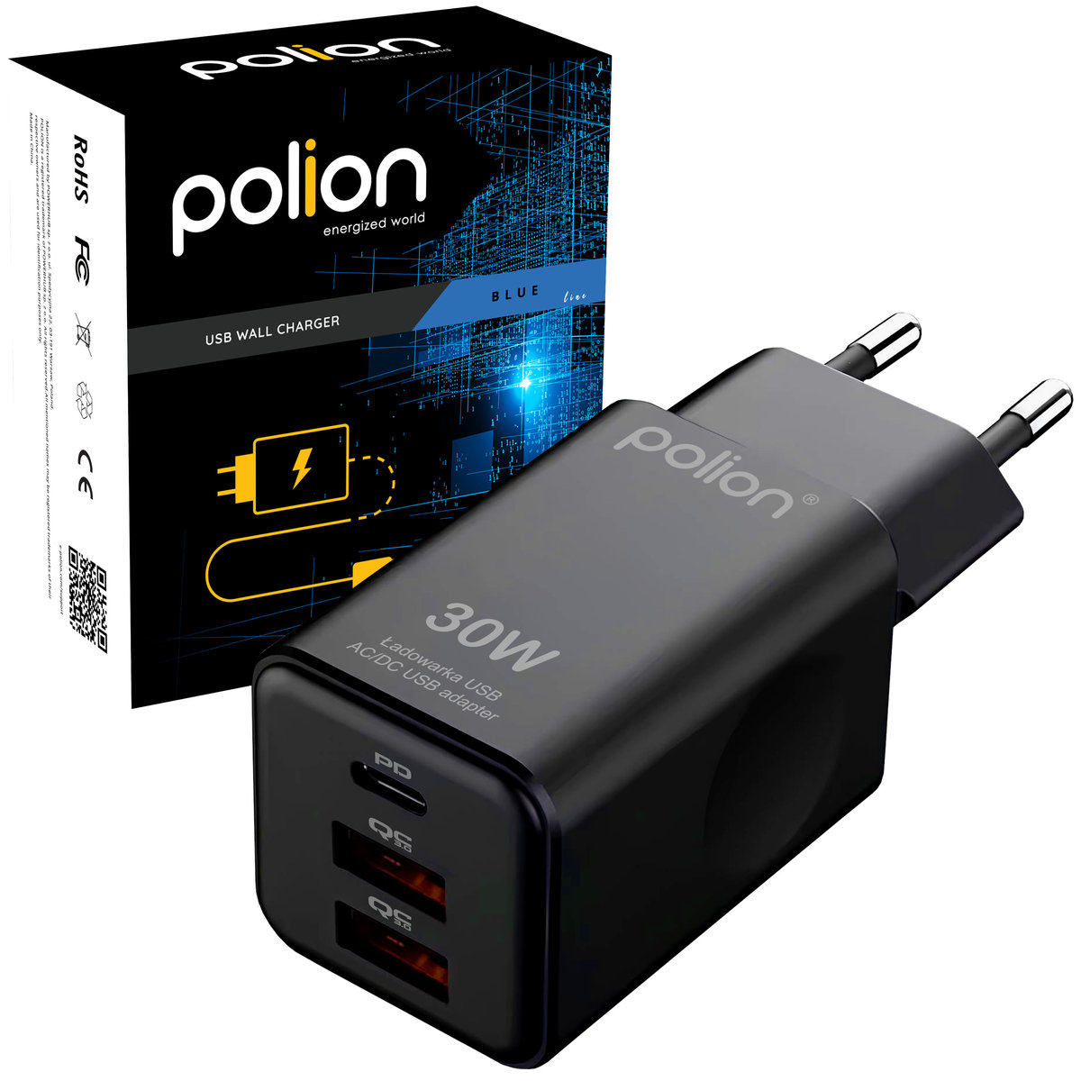 ZASILACZ 30W 1xUSB-C 2xUSB-A PLN_Z102