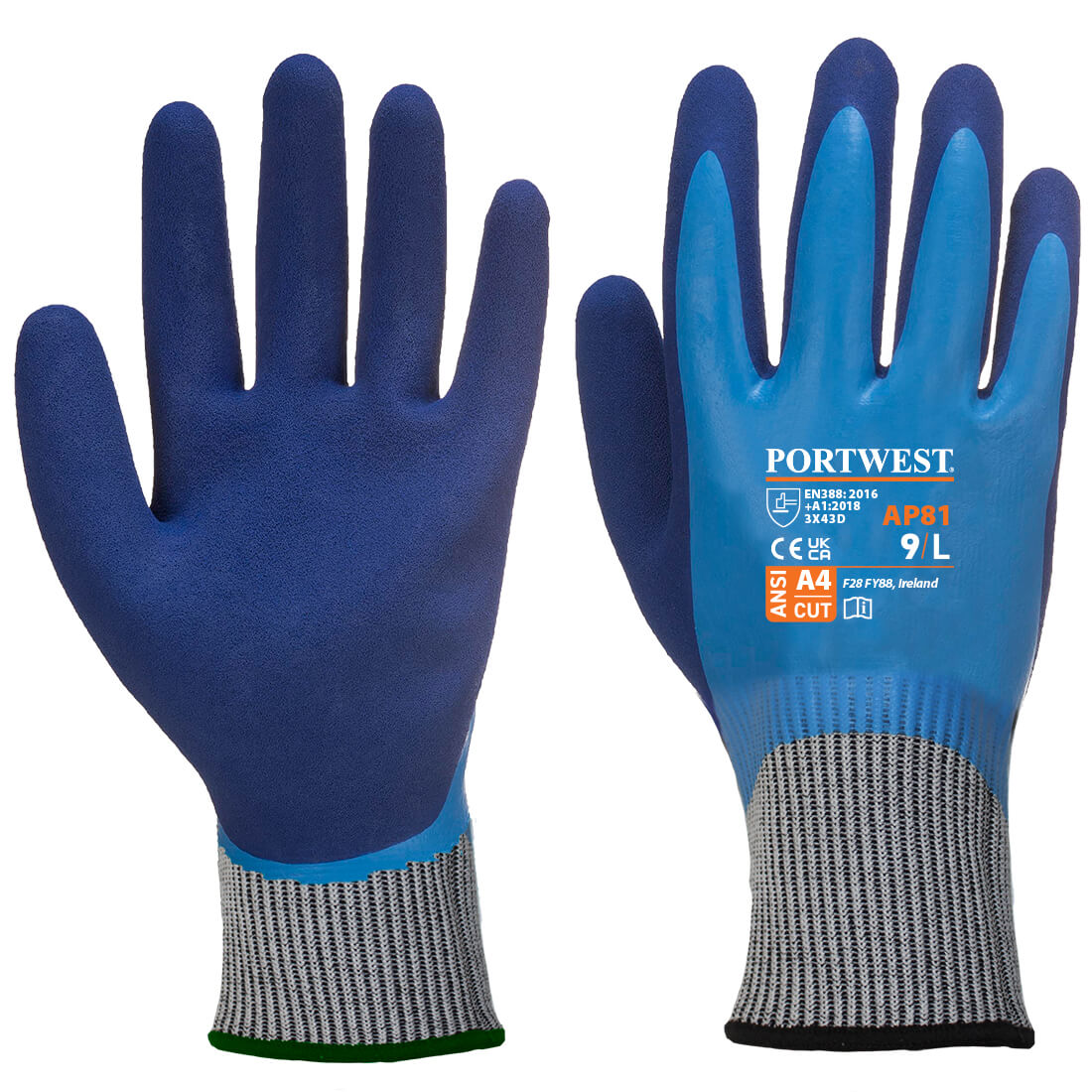 PORTWEST AP81 RĘKAWICA ANTYPRZECIĘCIOWA LIQUID PRO HR; NIEBIESKI