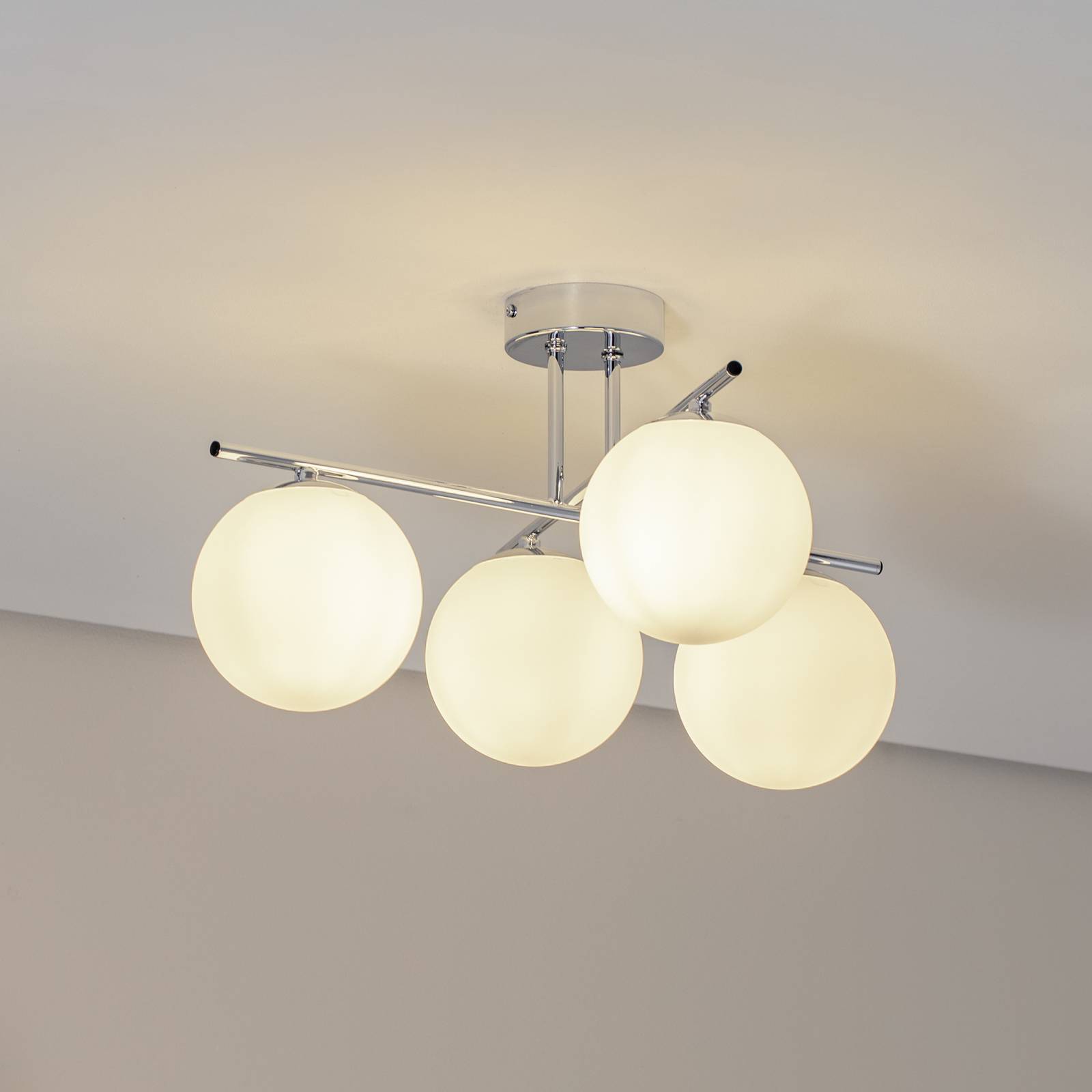 Lampa sufitowa Aurora Domiluce, możliwość ściemniania, chromowy / srebrny, salon / jadalnia, szkło