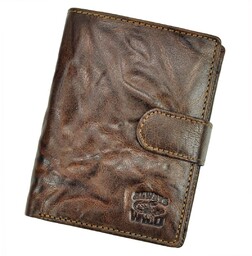 Portfel Męski Skórzany ALWAYS WILD Skóra Licowa Duży Pionowy Z Zapięciem RIFD N4L-BC 9913 12,5 x 10,5 x 2 [cm]