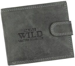 Portfel Męski Skórzany WILD Skóra Licowa Duży Poziomy Z Zapięciem RFID N992L 12,5 x 10,5 x 2 [cm]