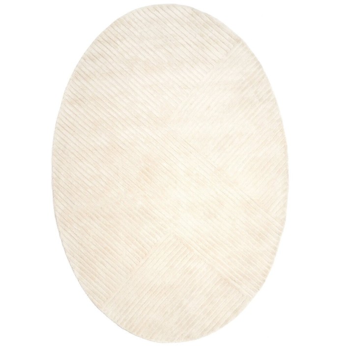 Dywan owalny z wiskozy SIERRA Kremowy