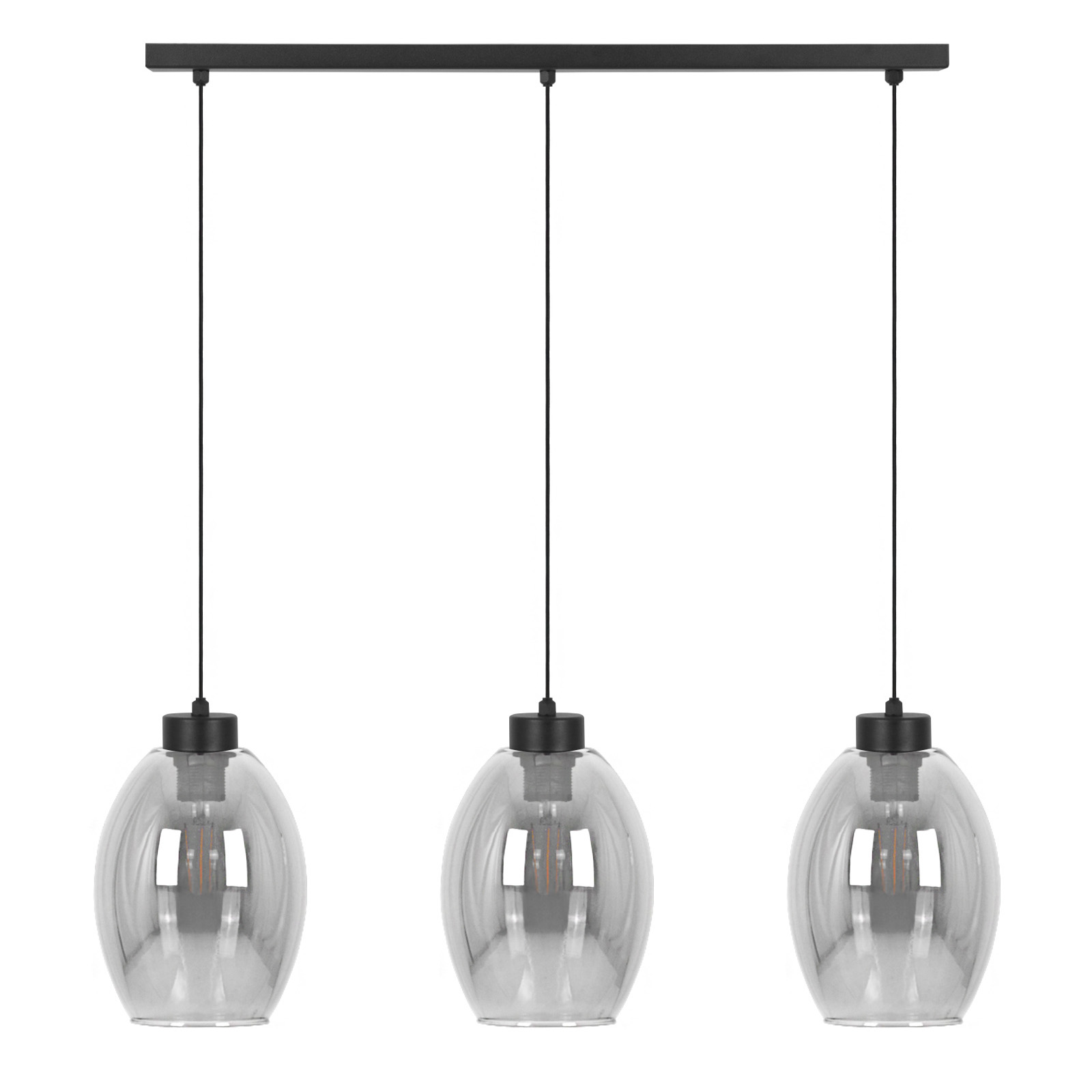 Lampa wisząca z kloszami, trzy punkty świetlne K-5721 z serii BALBO