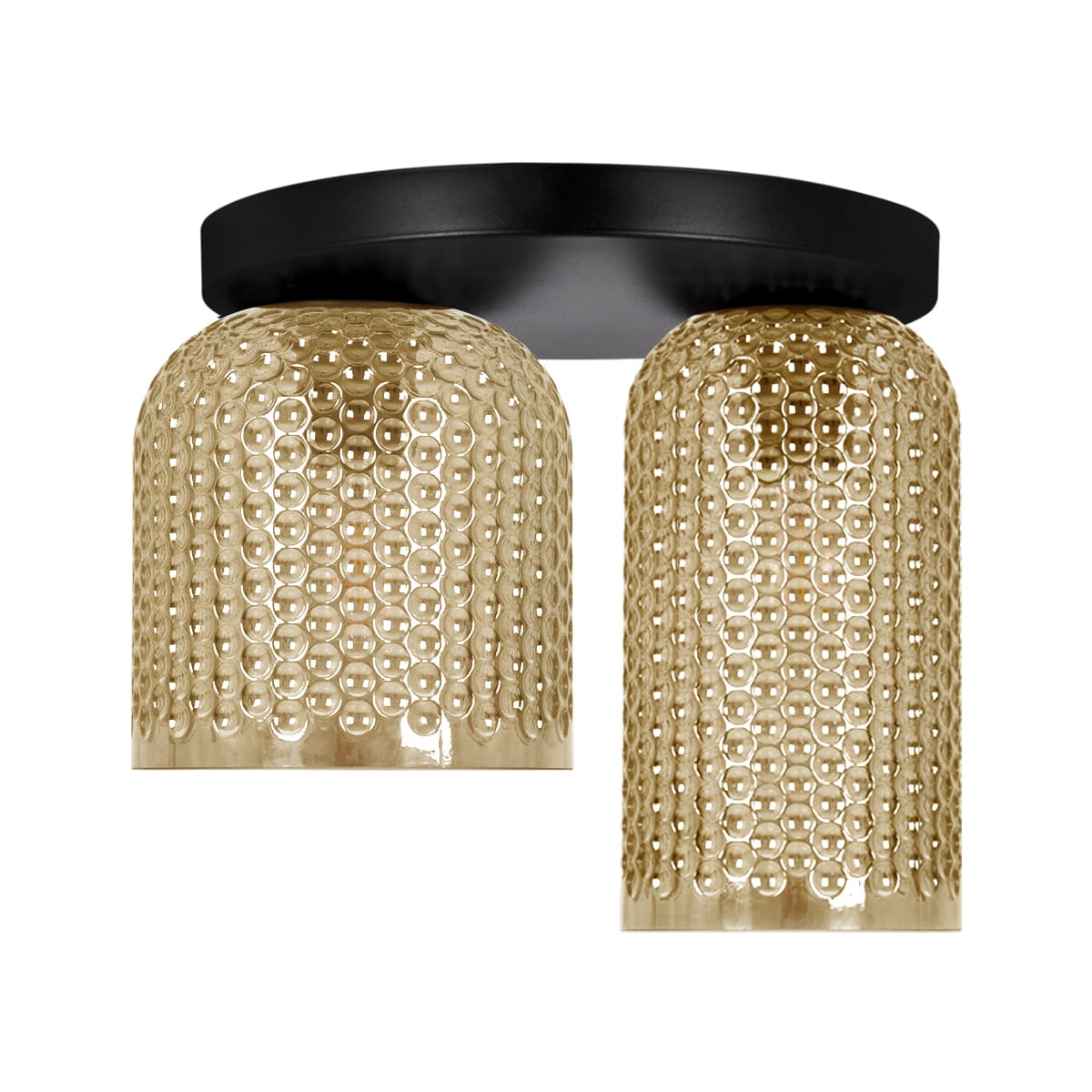 Lampa sufitowa, dwa bursztynowe klosze K-5624 z serii CAPRI