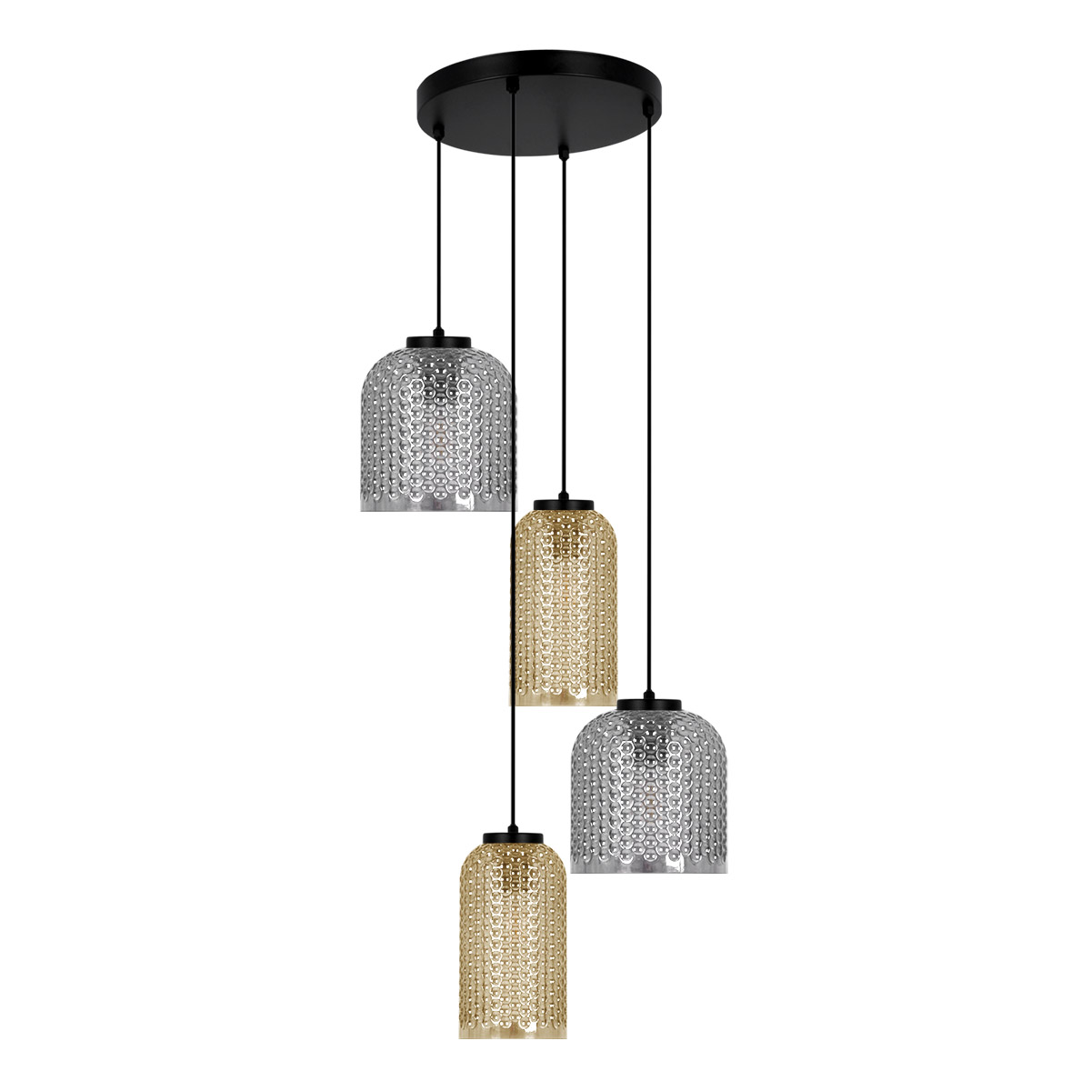 Lampa wisząca z czterema transparentnymi kloszami K-5627 z serii CAPRI (｡⁕‿⁕｡) POLSKI SOLIDNY PRODUCENT ‼️| 30 LAT NA RYNKU ‼️| WYSYŁKA 24H ‼️ II GWARANCJA JAKOŚCI|| NEGOCJUJ 783-200-183 lub napisz sklep@kaja.com.pl