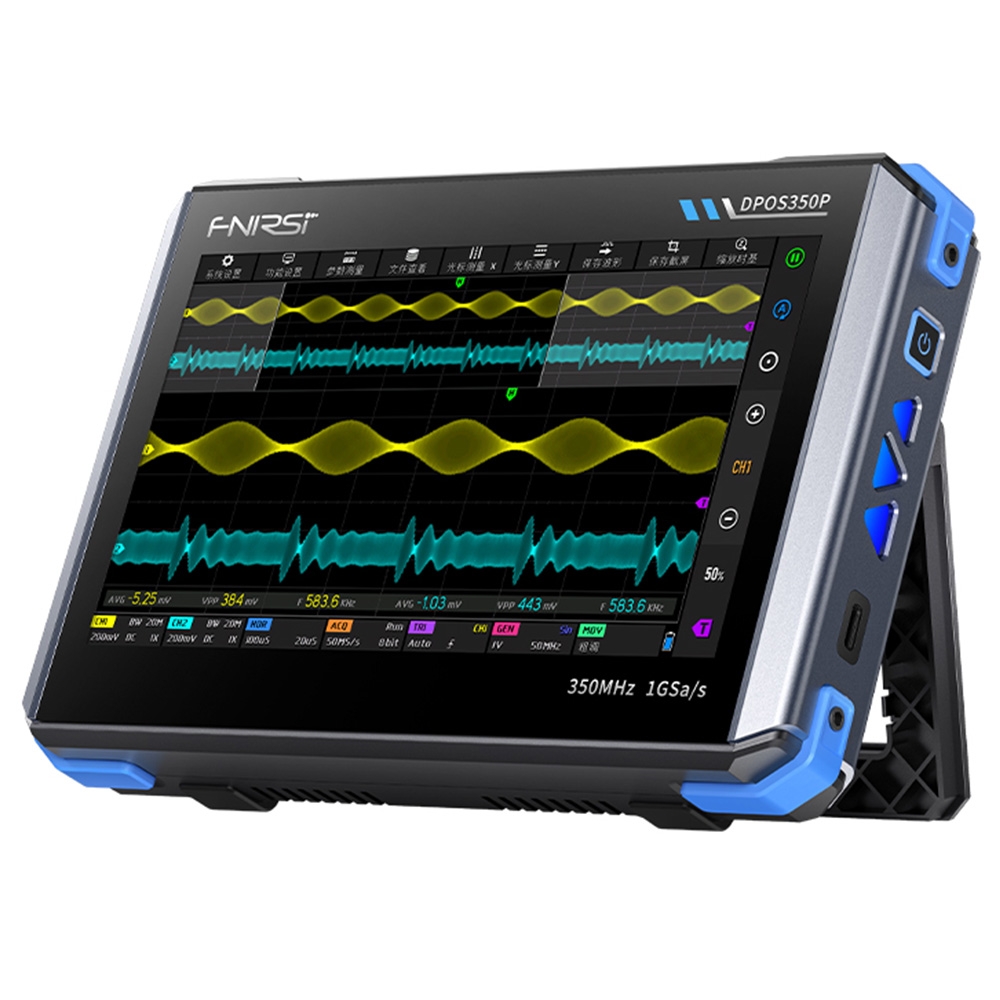 FNIRSI DPOS350P 4-in-1 Tablet Oscilloscope 1GSPS Sampling 50MHz Signal Generator Spectrum Analyzer 7inch Touchscreen QC18W