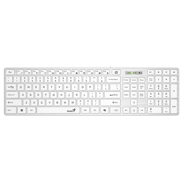 Genius SlimStar 126 COPILOT, klawiatura CZ/SK, klasyczna, przewodowa (USB), biała