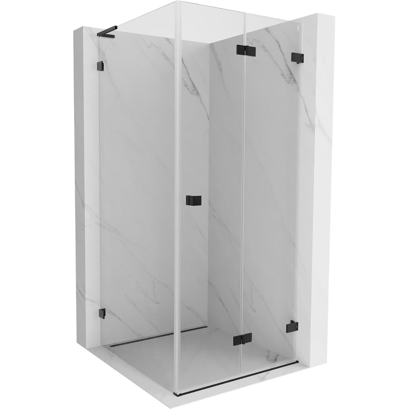 Mexen Lunar-F L kabina prysznicowa składana prawa 90 x 90 cm, transparent, czarna - 836L-090-090-70-00-P
