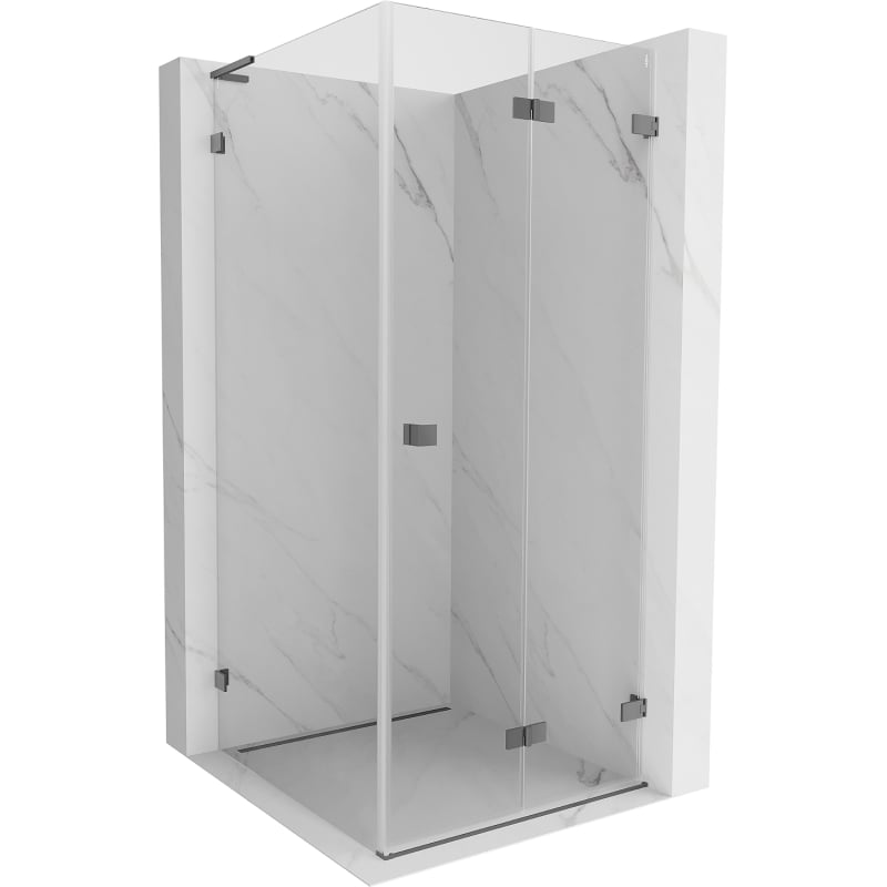 Mexen Lunar-F L kabina prysznicowa składana prawa 100 x 100 cm, transparent, gun metal - 836L-100-100-95-00-P