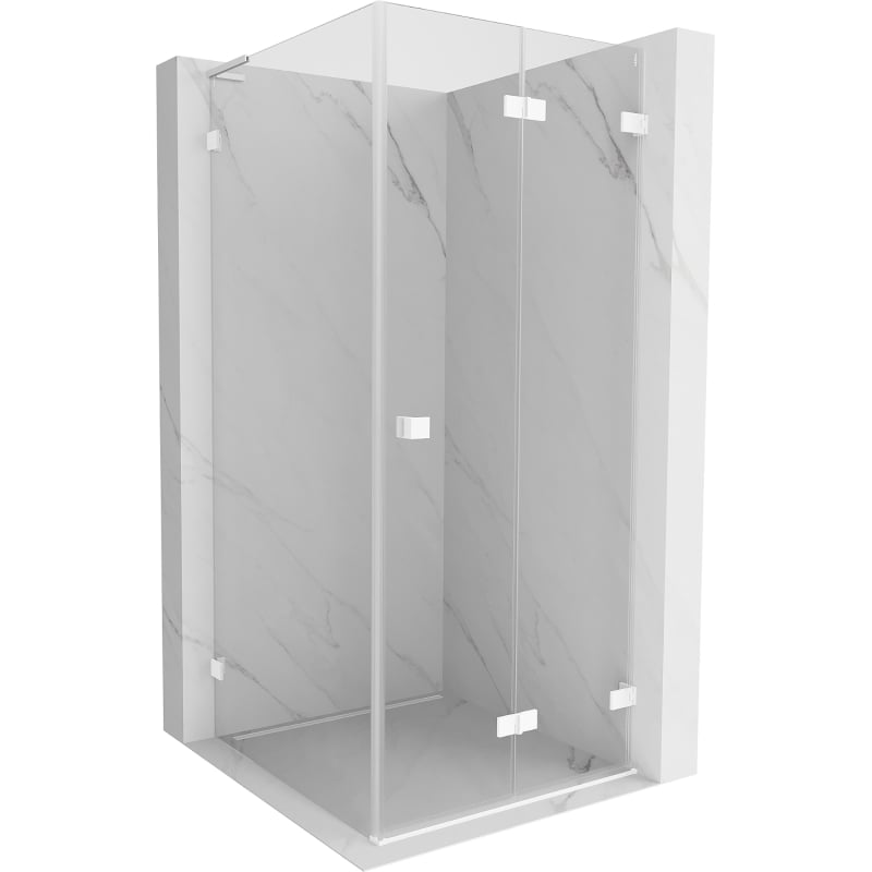 Mexen Lunar-F L kabina prysznicowa składana prawa 90 x 90 cm, transparent, biała - 836L-090-090-20-00-P