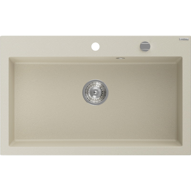 Mexen Elix zlewozmywak granitowy 1-komorowy 800 x 500 mm, beżowy, syfon chrom - 6527801005-69