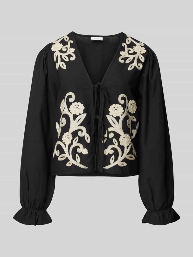 Bluzka o kroju regular fit z wiązaniem model ‘POLENE’