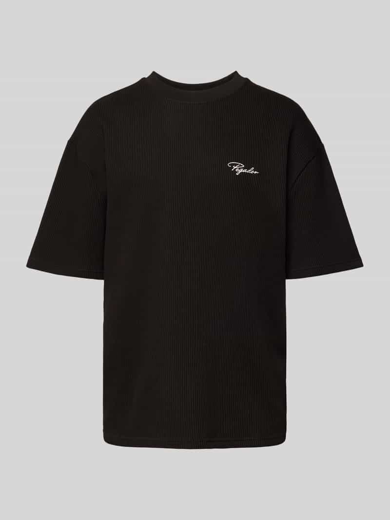 T-shirt o kroju oversized z wyhaftowanym logo model ‘SIGNAR’