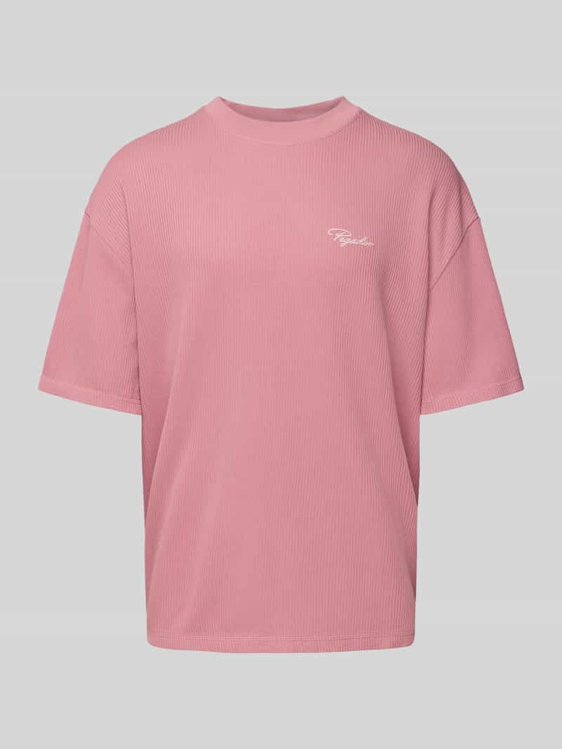 T-shirt o kroju oversized z wyhaftowanym logo model ‘SIGNAR’