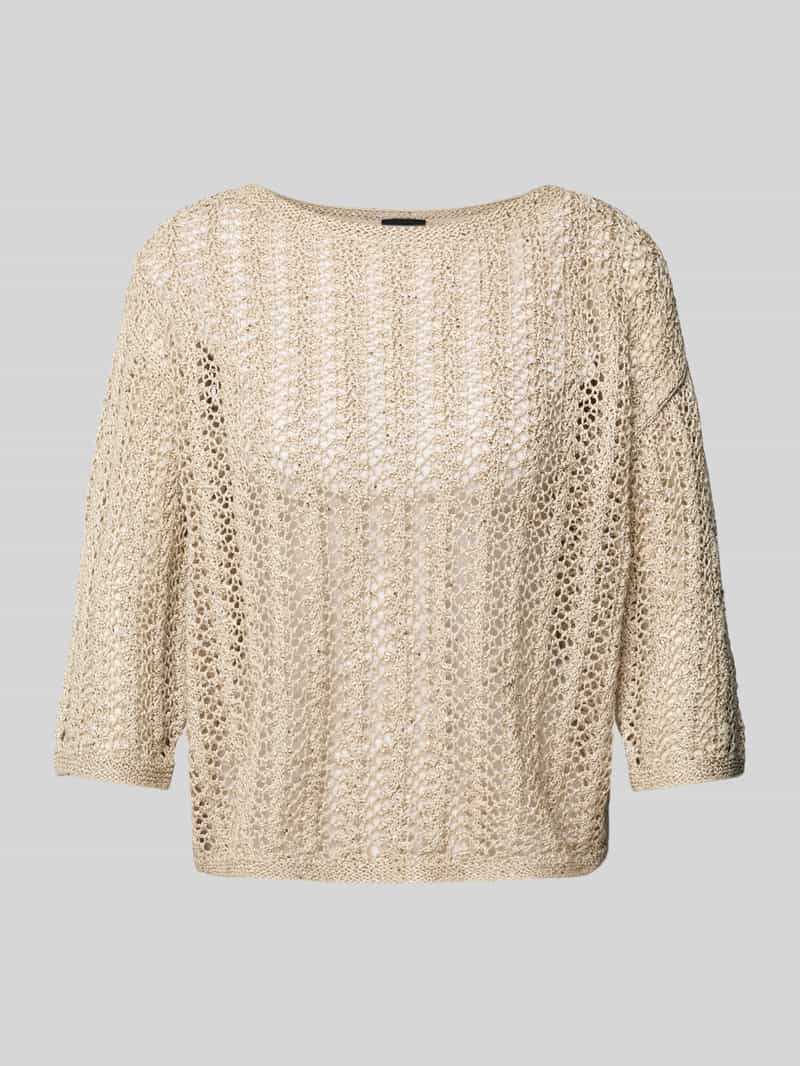 Sweter z dzianiny o kroju relaxed fit z cekinowym obszyciem