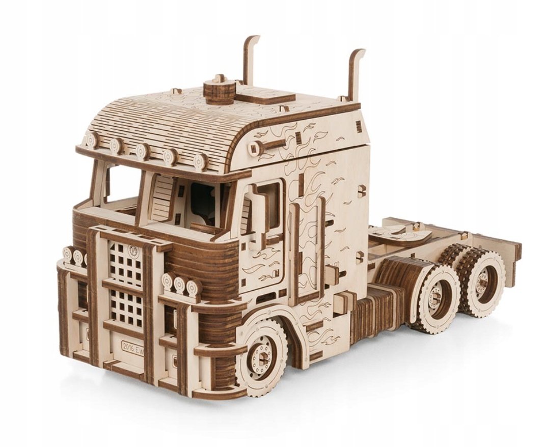 DREWNIANE PUZZLE 3D CIĘŻARÓWKA MECHANICZNA UKŁADANKA ZESTAW DO ZŁOŻENIA DIY