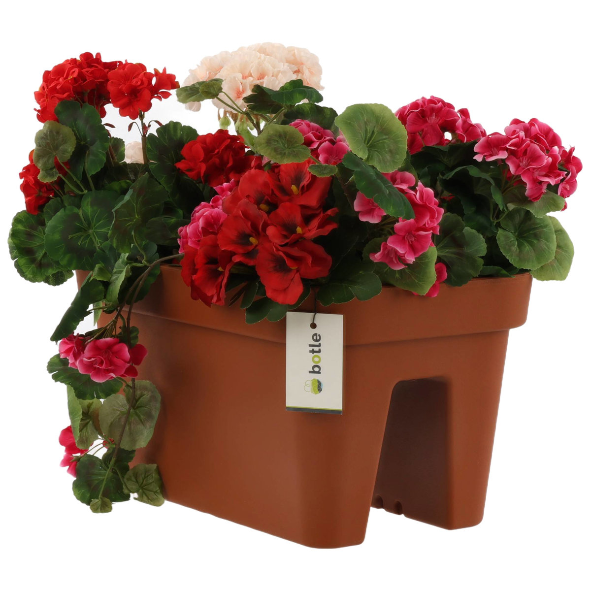 Donica skrzynia balkonowa na balustrade poręcz taras 45x24cm 18L terakota