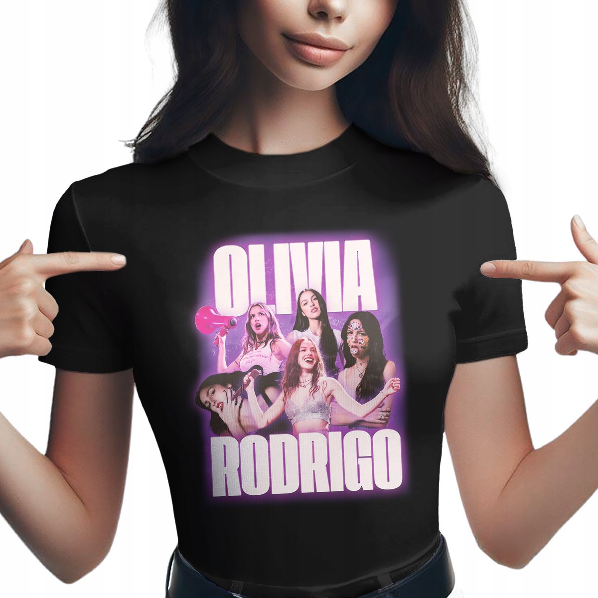 Koszulka damska czarna dla fanów Olivia Rodrigo Dla Fanów r. XXL