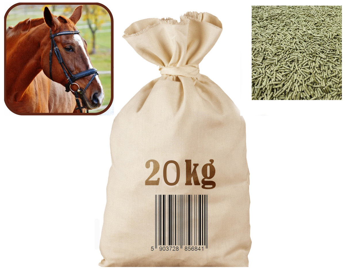 Susz z lucerny dla koni, królików, granulowany 20kg - Agro Bracia