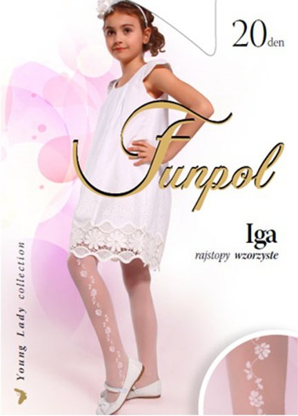 RAJSTOPY Białe Komunijne Wzór IGA 20 den 134-140