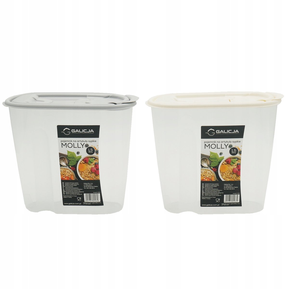 Zestaw Pojemników Na Żywność Z Miarką 2 X 1,5L