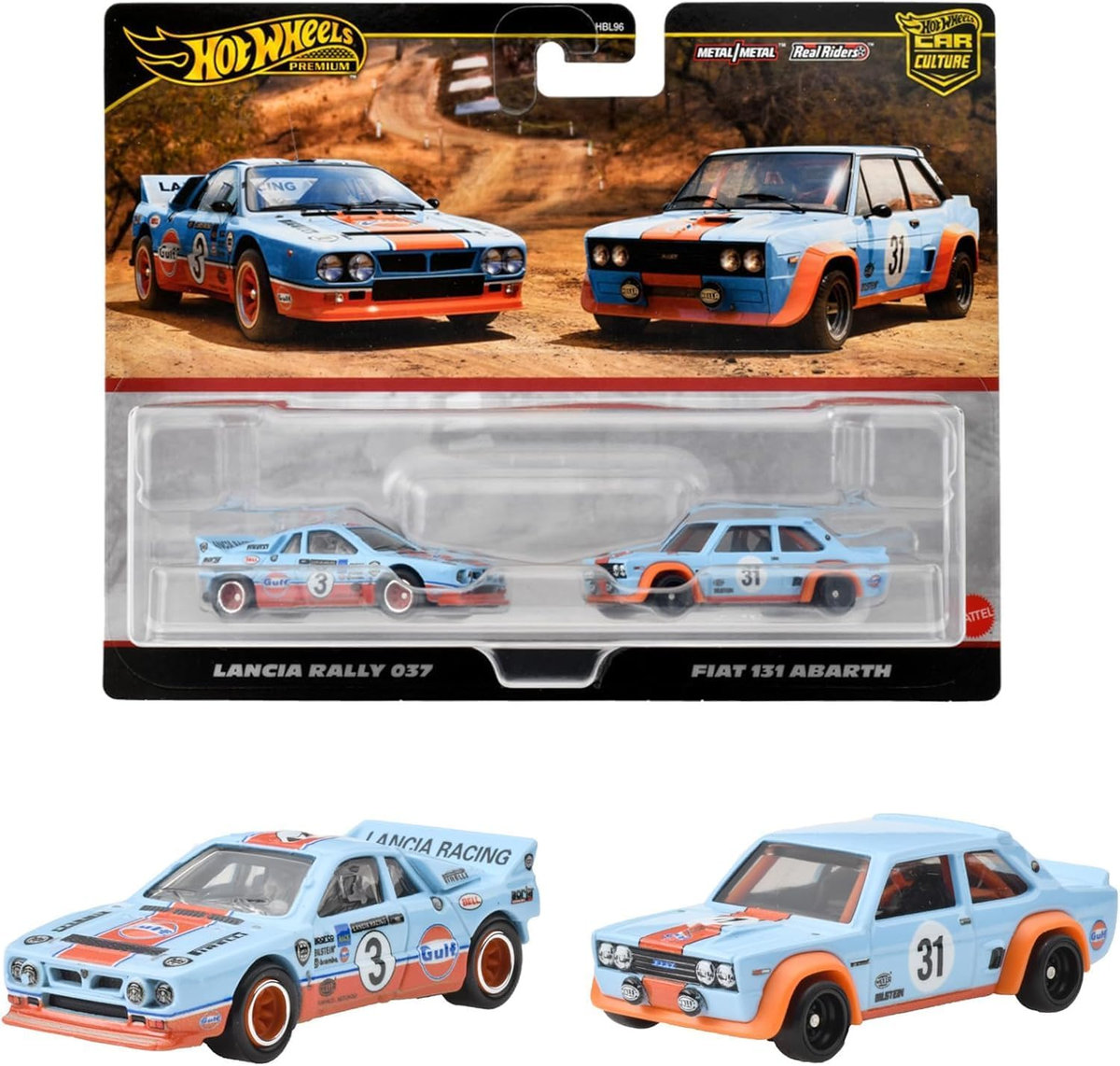 Hot Wheels Premium Zestaw 2 autek Lancia Rally 037 i Fiat 131 Abarth HRR81