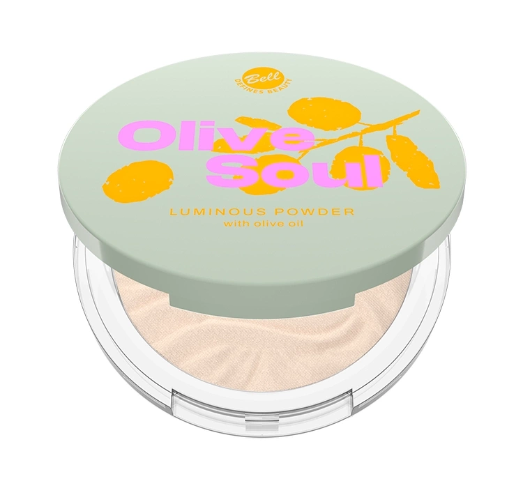 Bell Olive Soul prasowany puder rozświetlający do twarzy 01 Devy Olive 6,5g